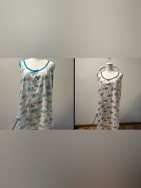 Vintage 2 nightgown bundle plus size 100 % cotton floral feminine modest